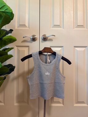 ALO Yoga Light Heather Gray Ribbed Cropped Tank NOT FOR SALE